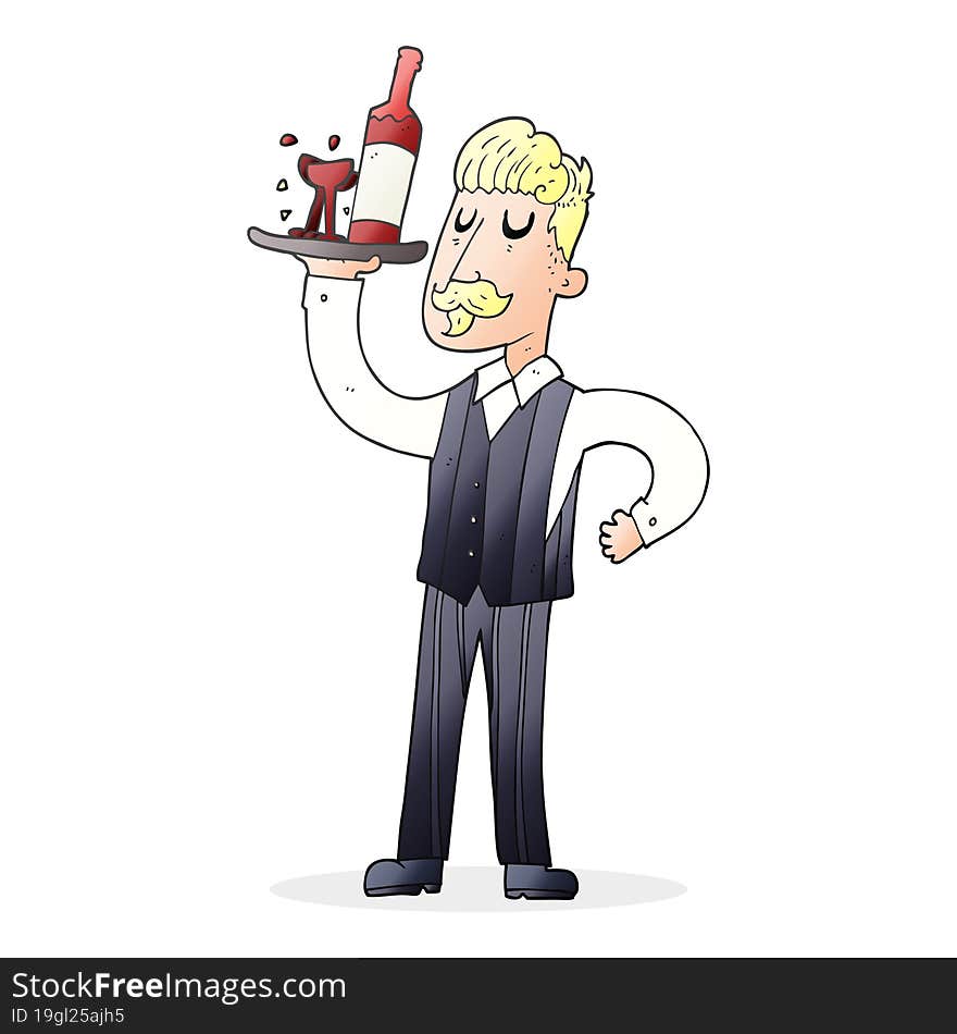 cartoon waiter