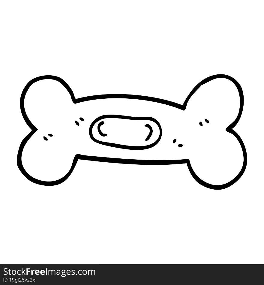 line drawing cartoon pet bone