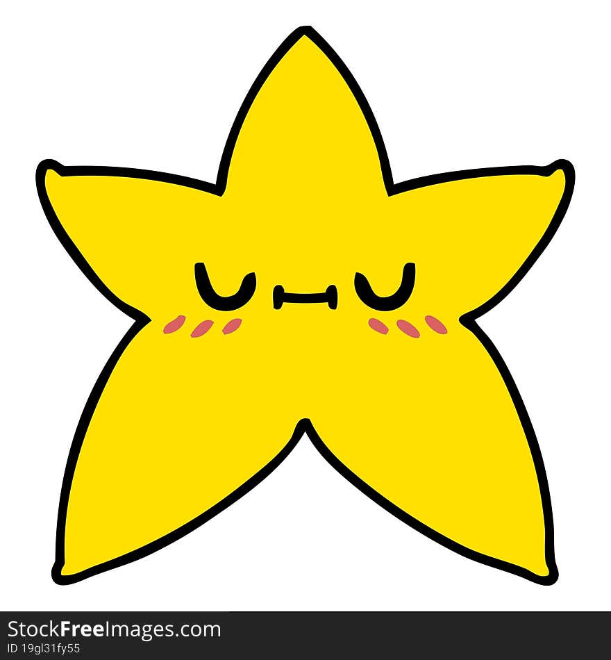 cartoon of a content peaceful star