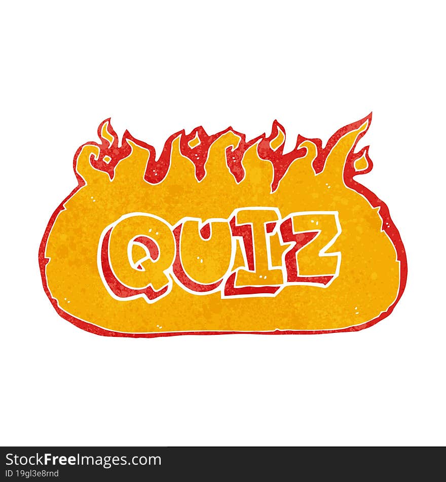 quiz sign cartoon