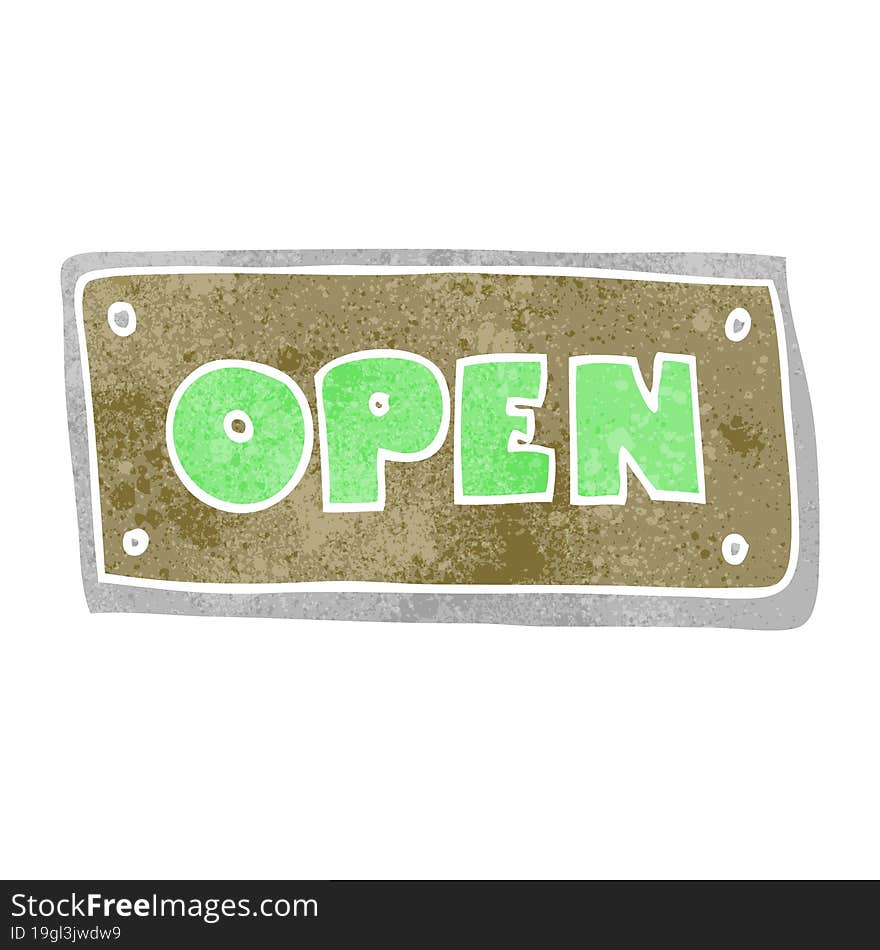 Retro Cartoon Open Sign