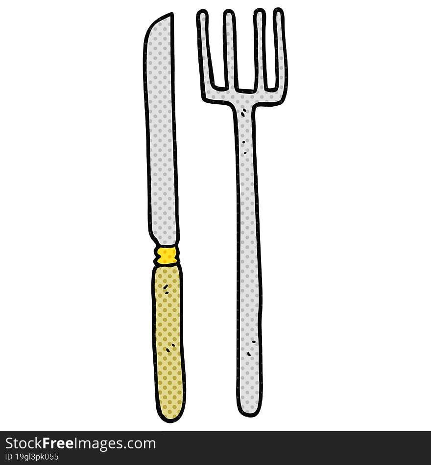 cartoon knife and fork