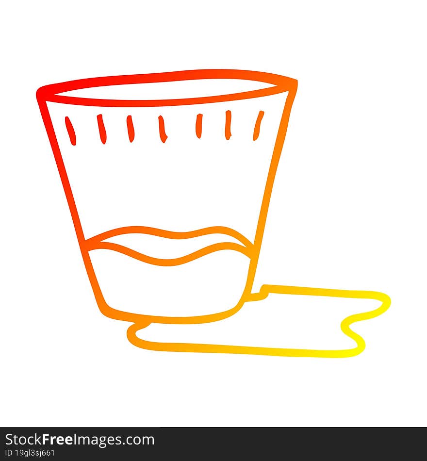 warm gradient line drawing of a cartoon espresso shot