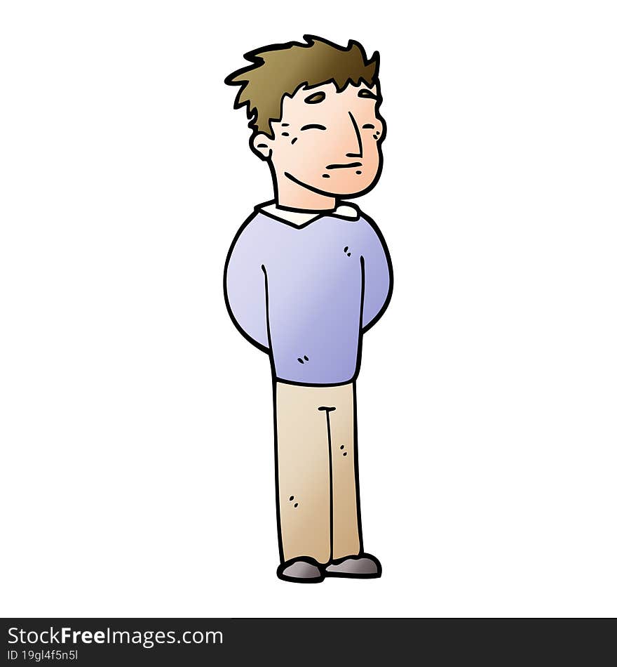 Vector Gradient Illustration Cartoon Man Standing