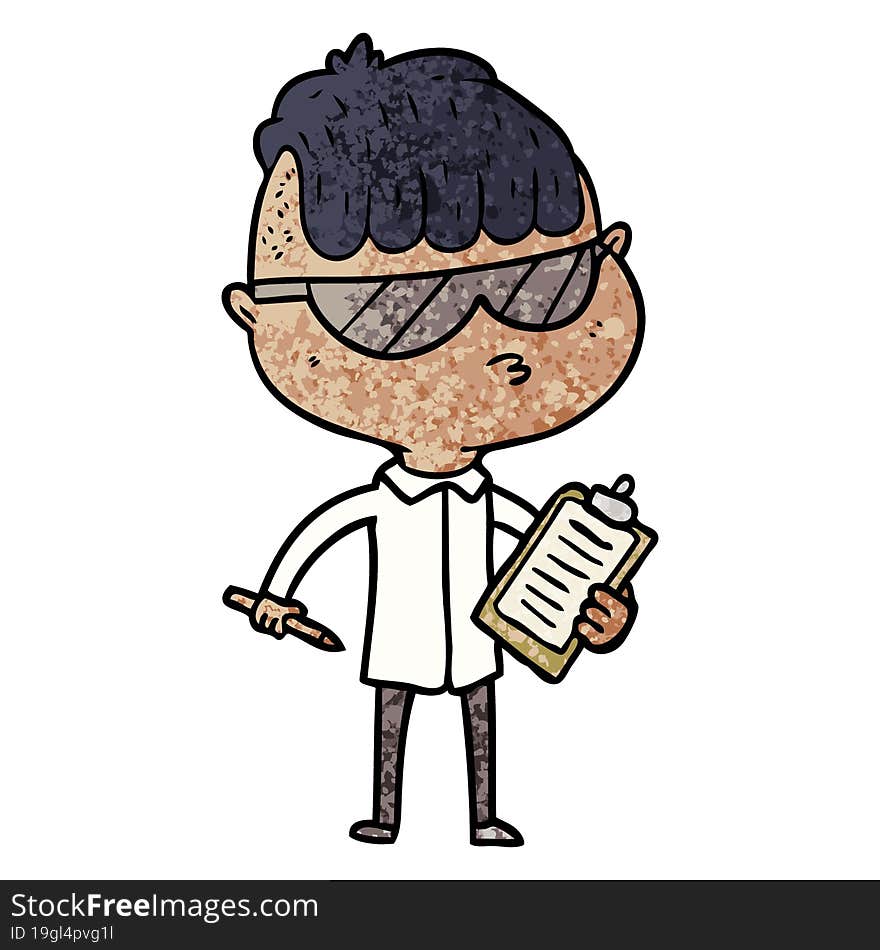 cartoon boy wearing sunglasses. cartoon boy wearing sunglasses