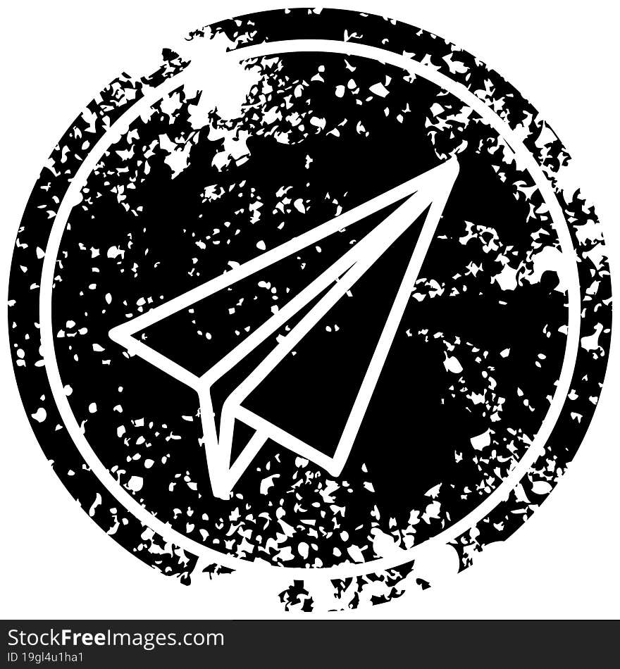 paper plane distressed icon