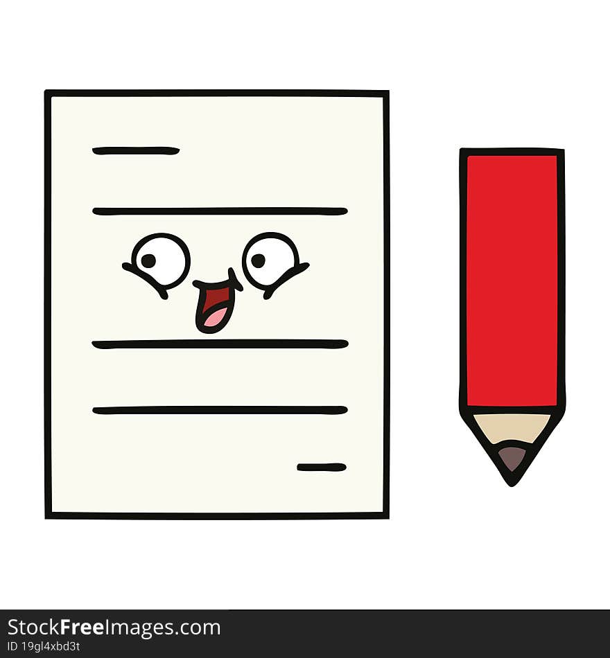 cute cartoon test paper