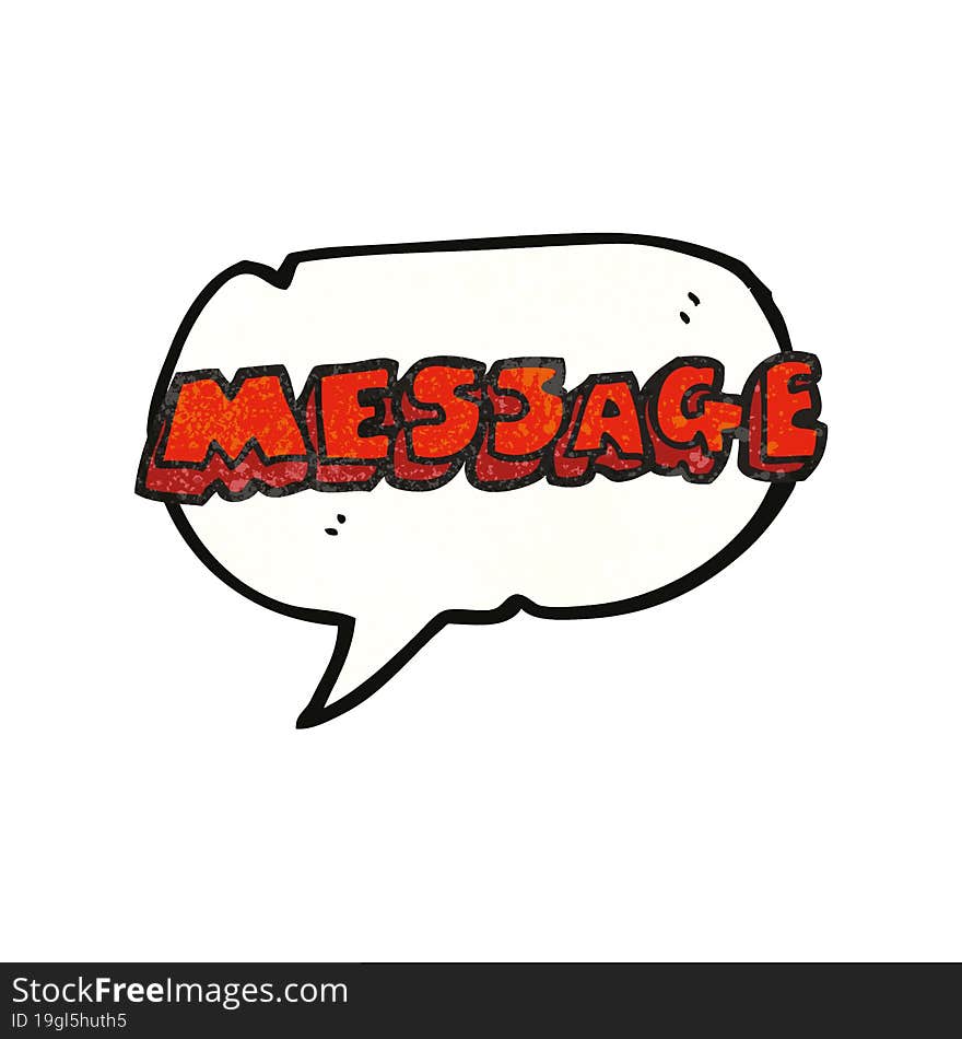 freehand speech bubble textured cartoon message text