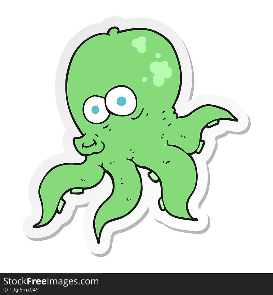 sticker of a cartoon octopus