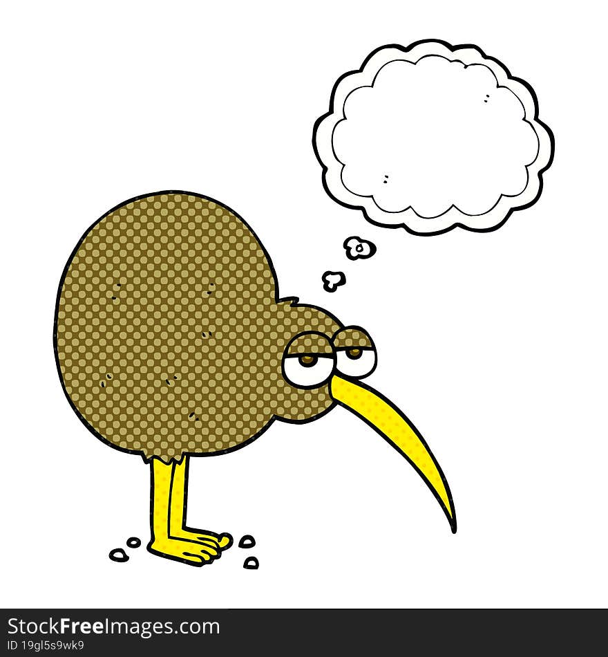 thought bubble cartoon kiwi