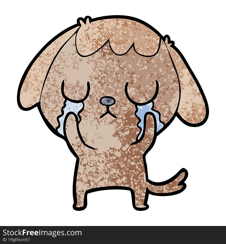 cute cartoon dog crying. cute cartoon dog crying