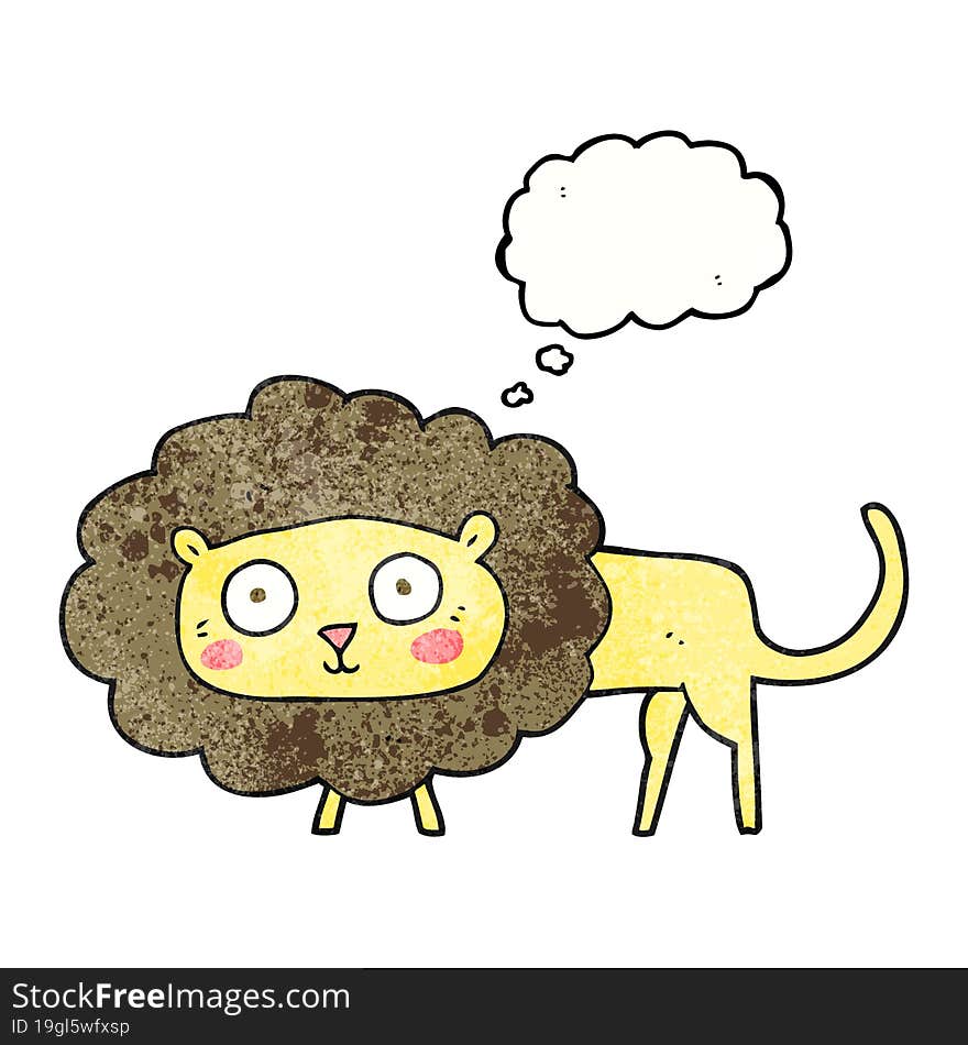 thought bubble textured cartoon lion