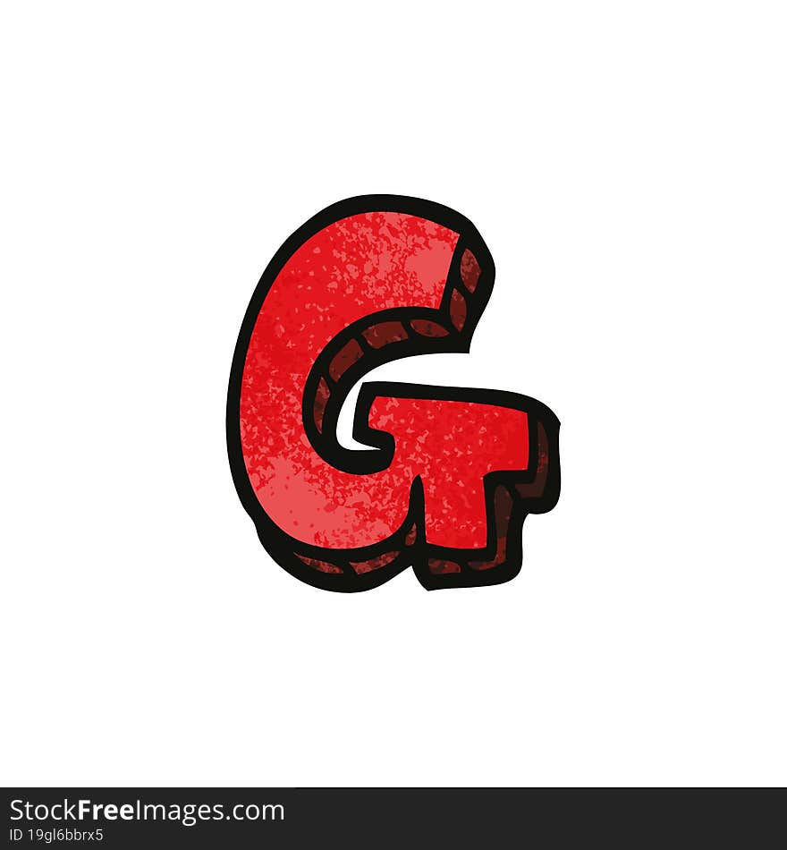 cartoon doodle letter g