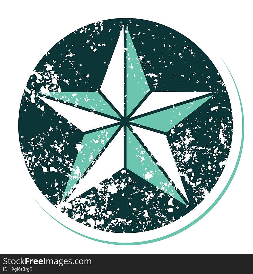 iconic distressed sticker tattoo style image of a star. iconic distressed sticker tattoo style image of a star