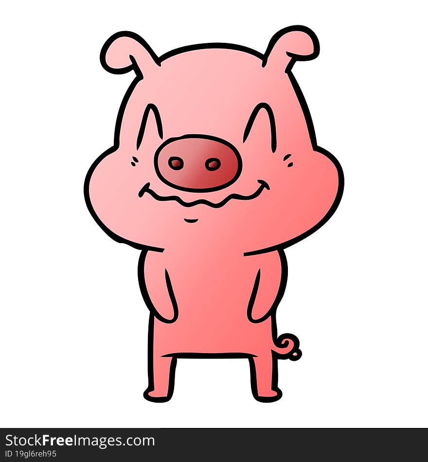 nervous cartoon pig. nervous cartoon pig