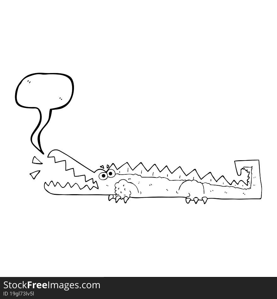 speech bubble cartoon crocodile