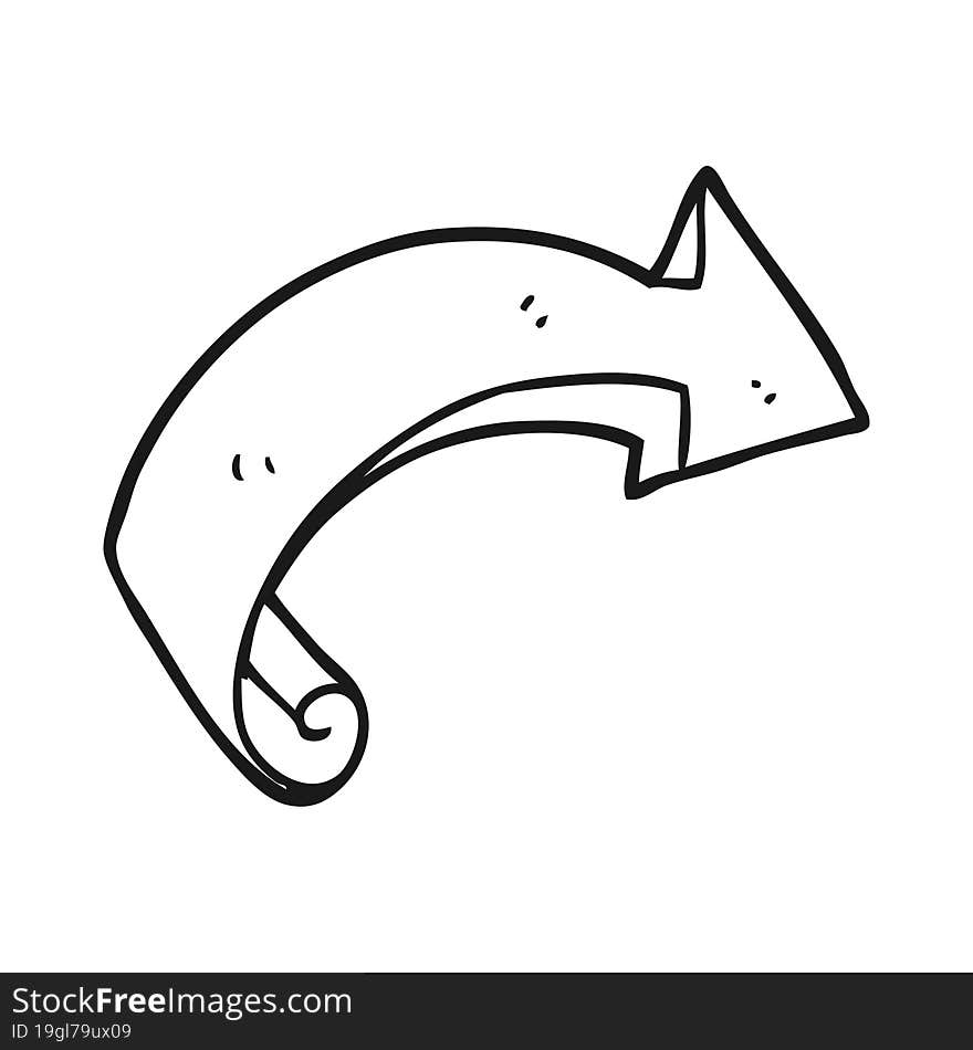 black and white cartoon arrow