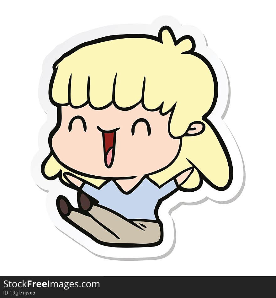 sticker of a cartoon woman