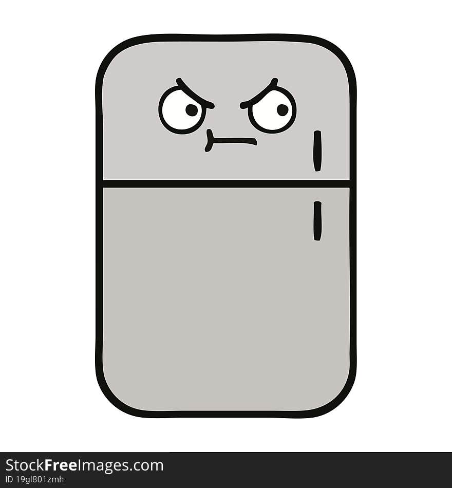 cute cartoon of a fridge freezer. cute cartoon of a fridge freezer