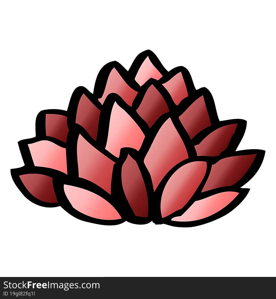 cartoon doodle flowering lotus