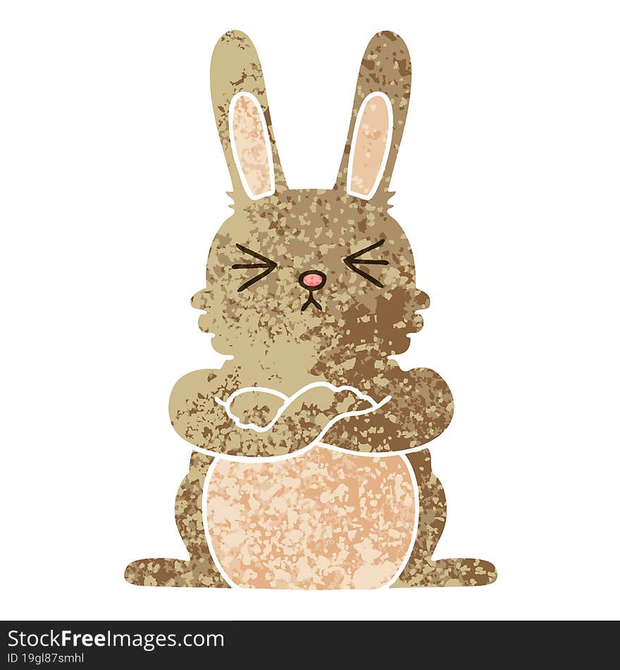 Quirky Retro Illustration Style Cartoon Rabbit