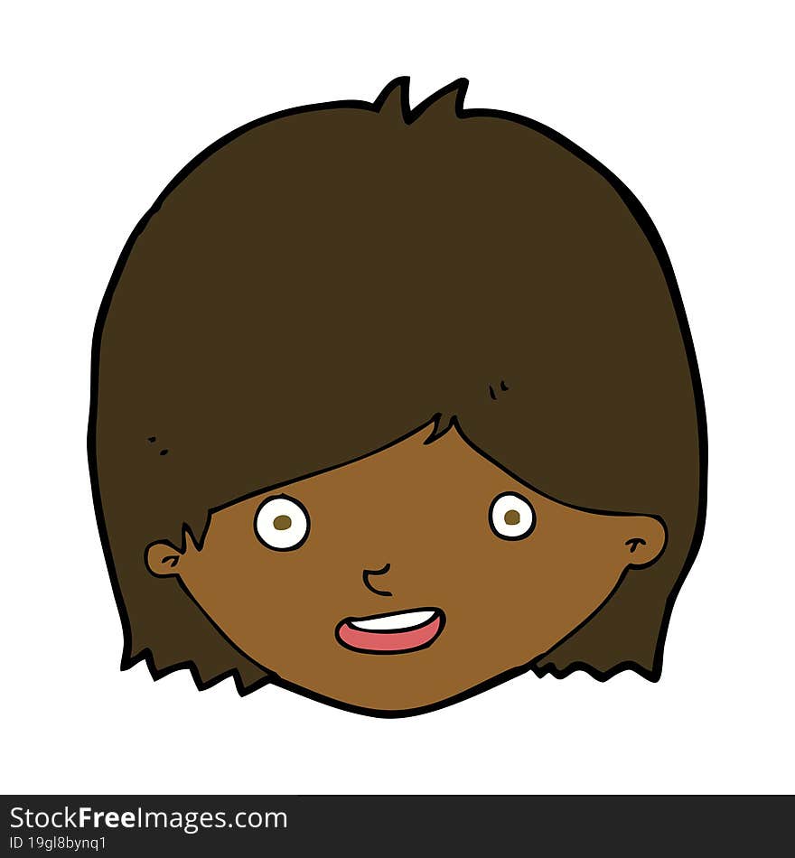 cartoon happy female face