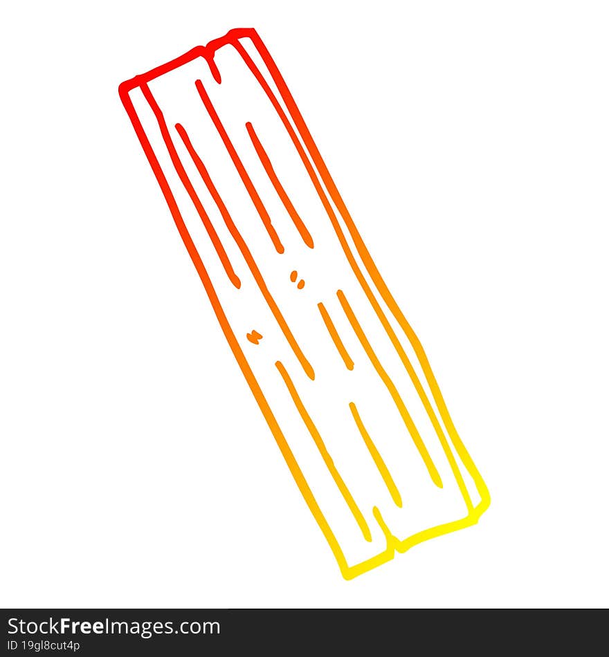 warm gradient line drawing cartoon plank of wood