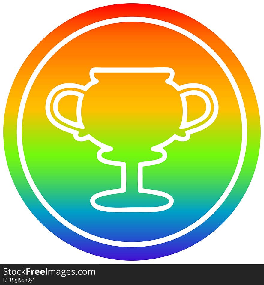 Trophy Cup Circular In Rainbow Spectrum