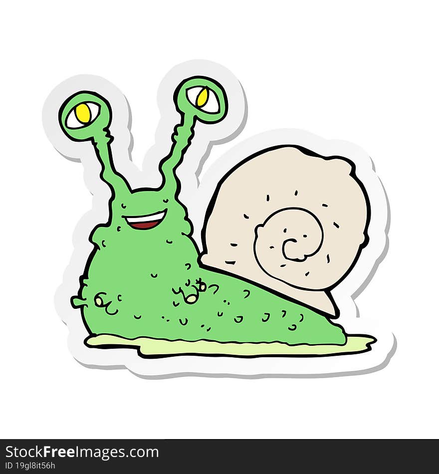 sticker of a cartoon snail