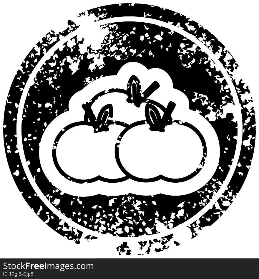 pile of apples distressed icon