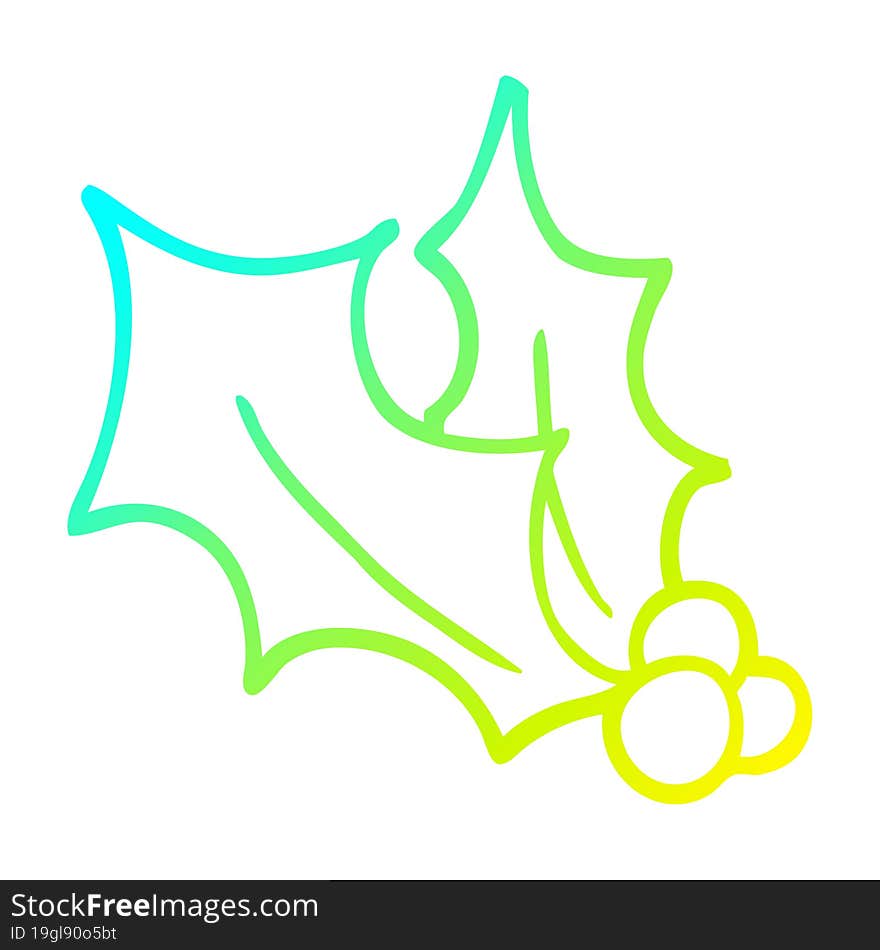 cold gradient line drawing cartoon holly