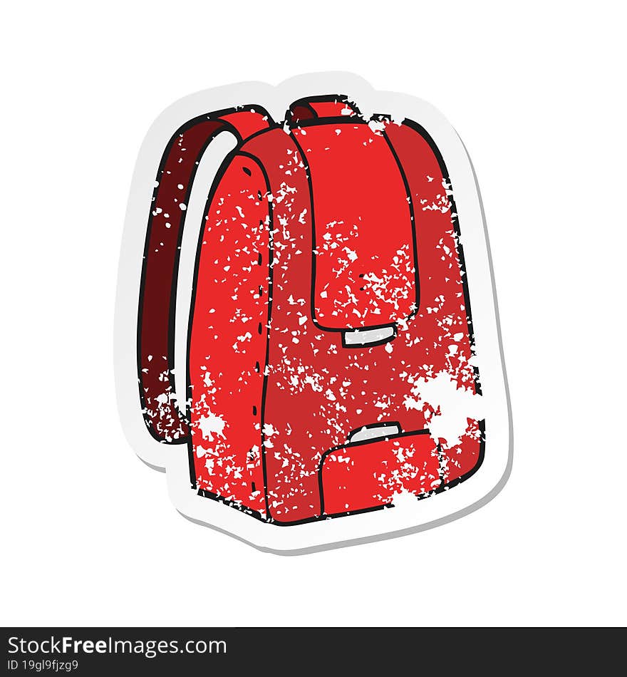 retro distressed sticker of a cartoon bag