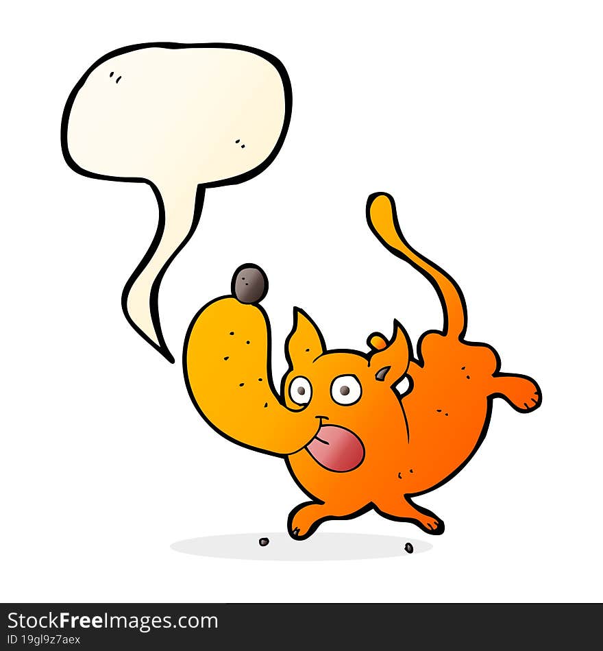 cartoon funny dog with speech bubble