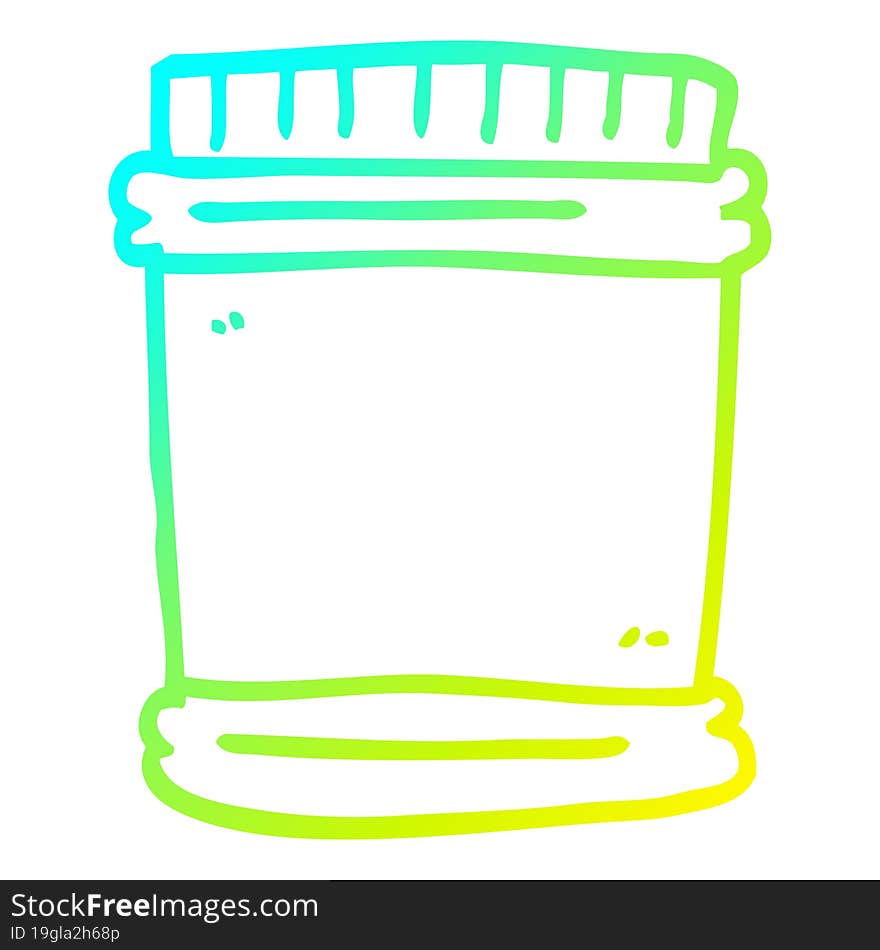 cold gradient line drawing of a cartoon vitamin pots