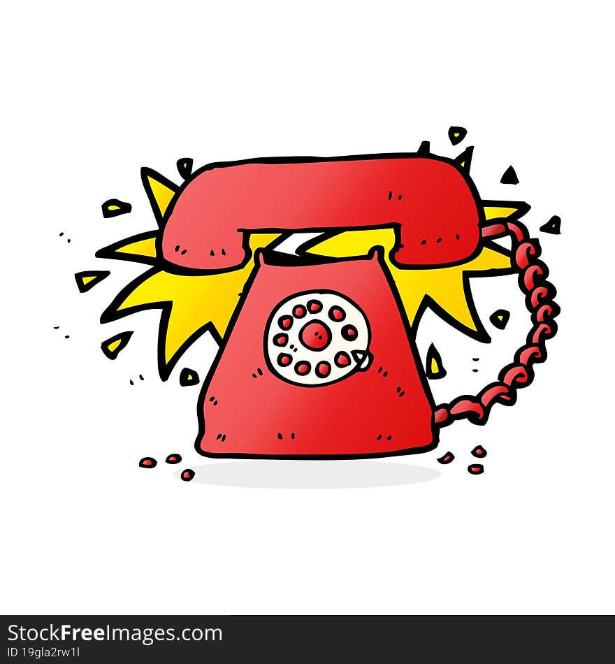 cartoon ringing telephone