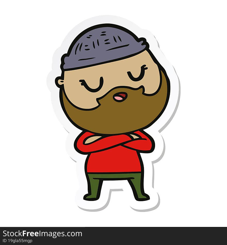 sticker of a cartoon man with beard