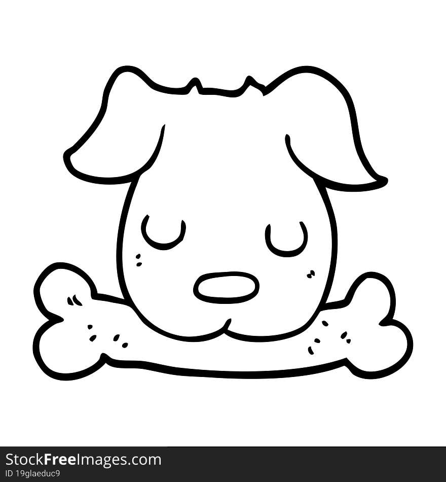 cartoon dog with bone