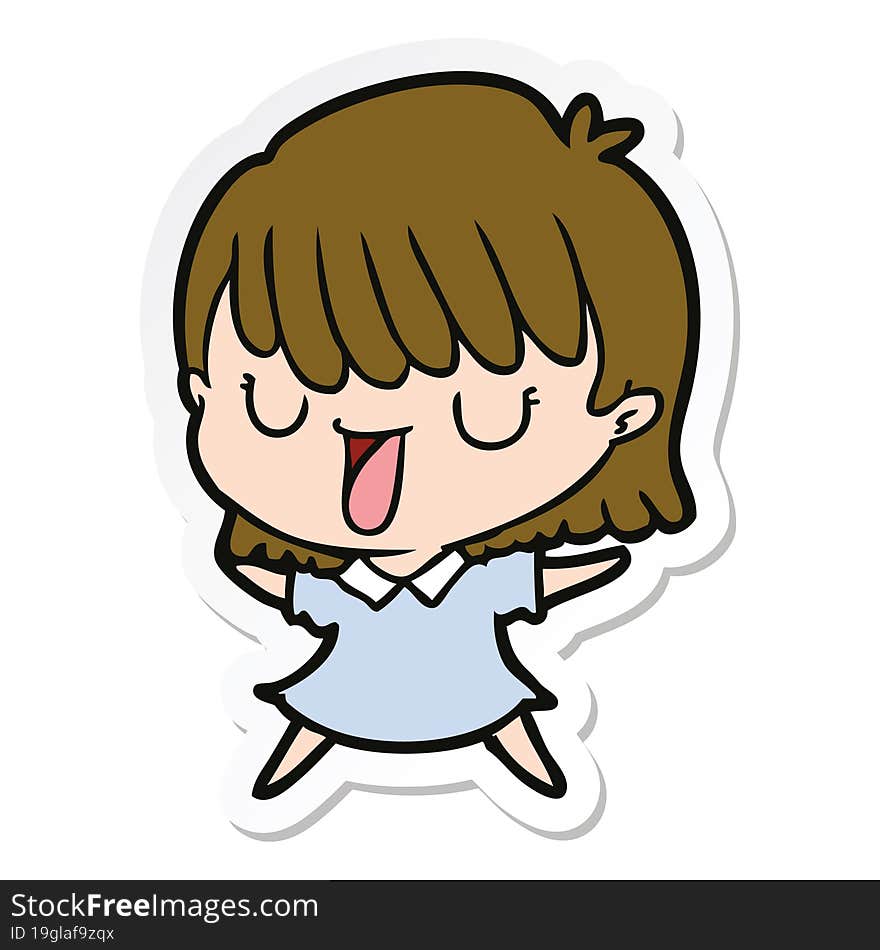 sticker of a cartoon woman