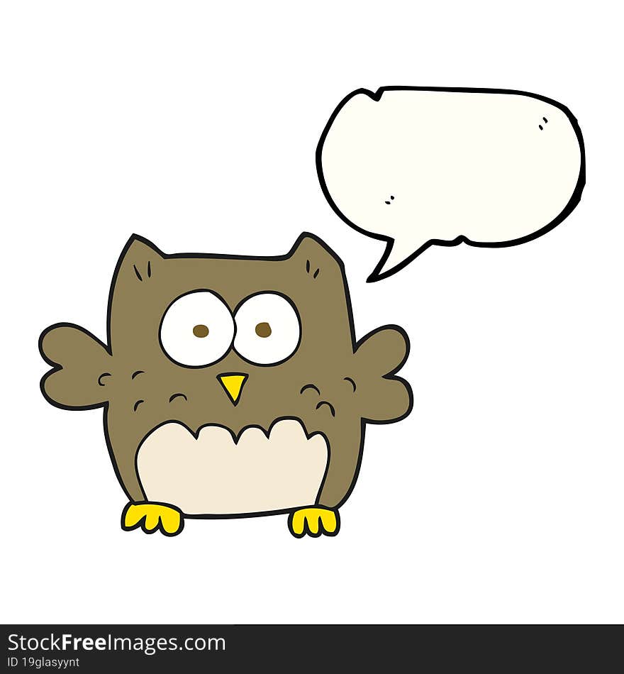 Speech Bubble Cartoon Owl