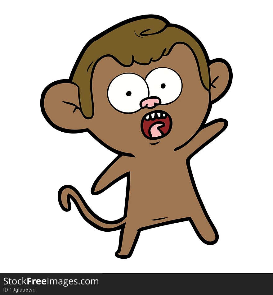 cartoon shocked monkey. cartoon shocked monkey