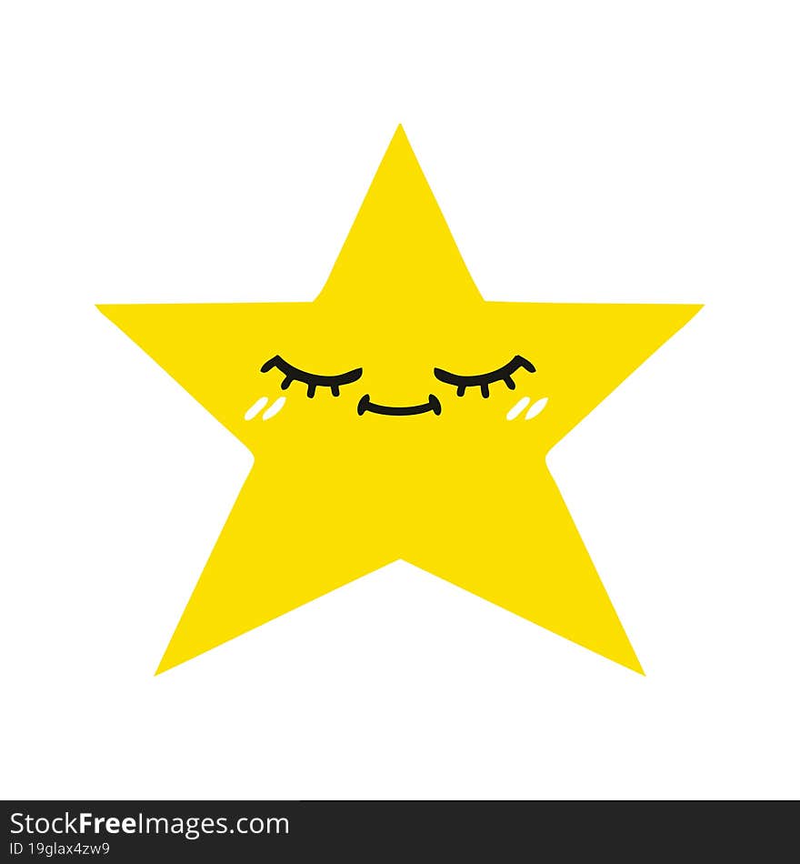 flat color retro cartoon gold star