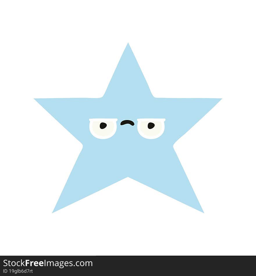 flat color retro cartoon star fish