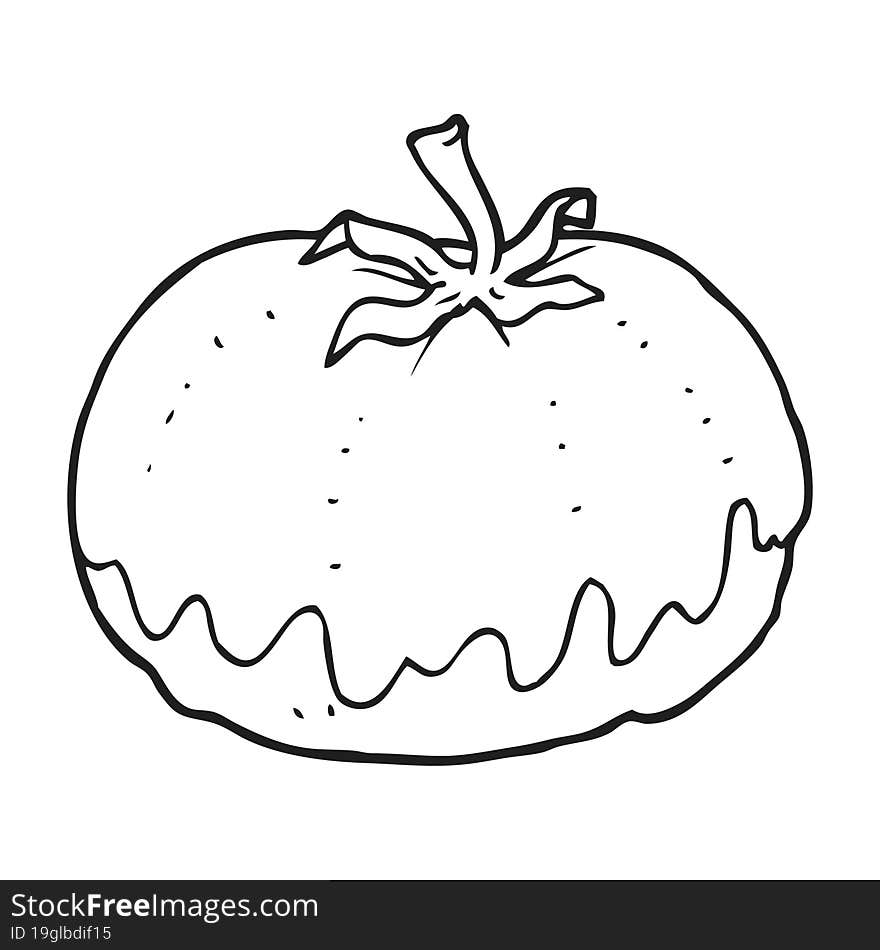 black and white cartoon tomato