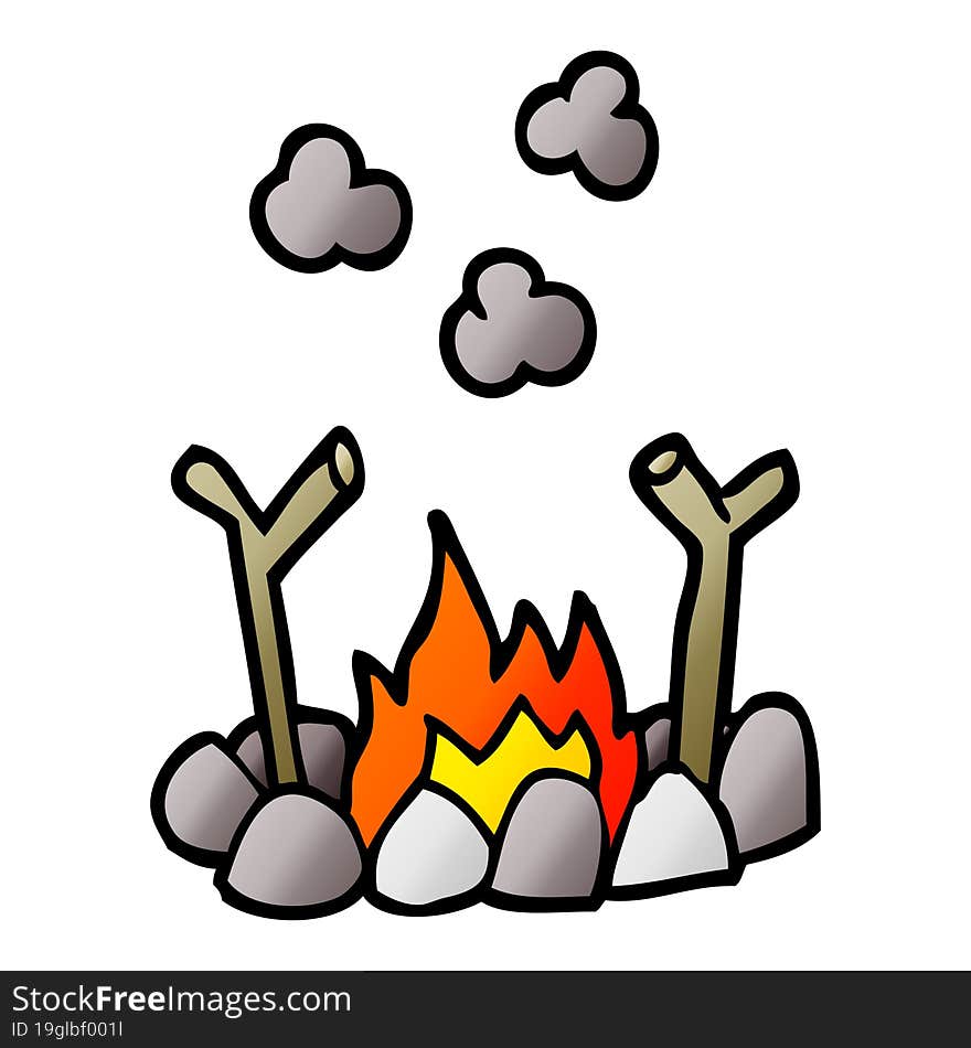 Cartoon Doodle Camp Fire