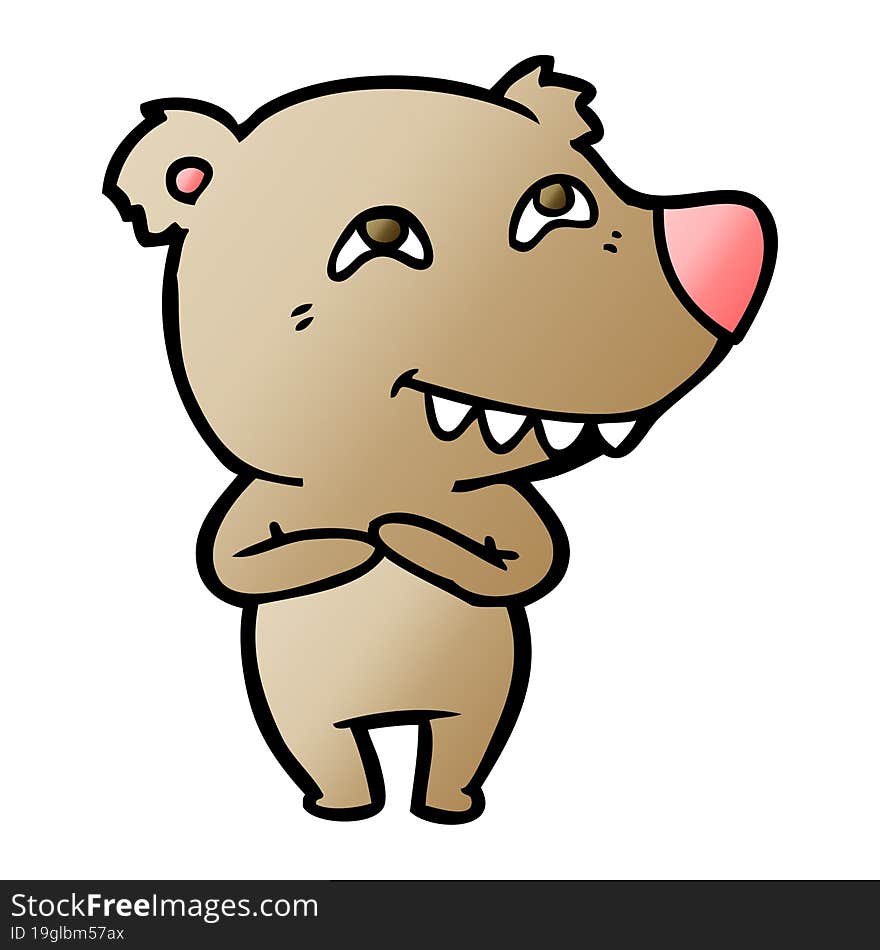 cartoon bear showing teeth. cartoon bear showing teeth