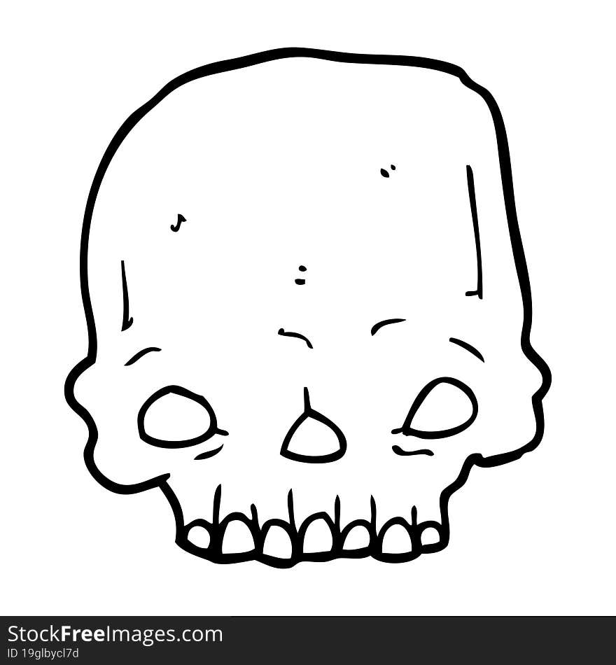 cartoon spooky skull