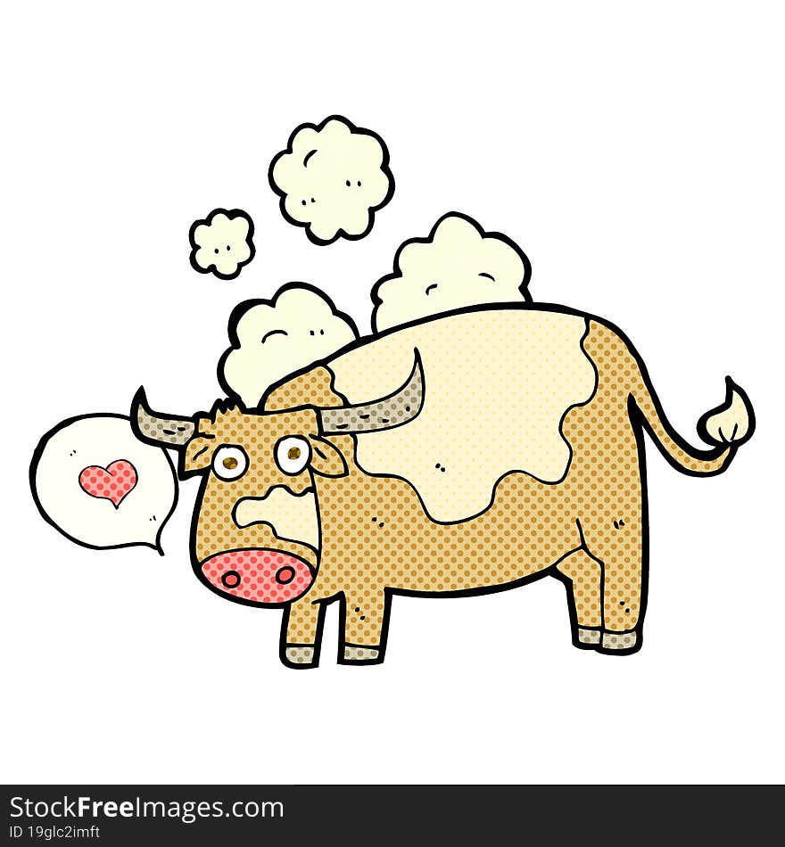 Cartoon Cow With Love Heart