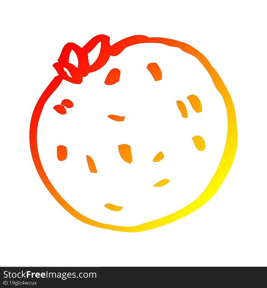 warm gradient line drawing of a cartoon organic orange