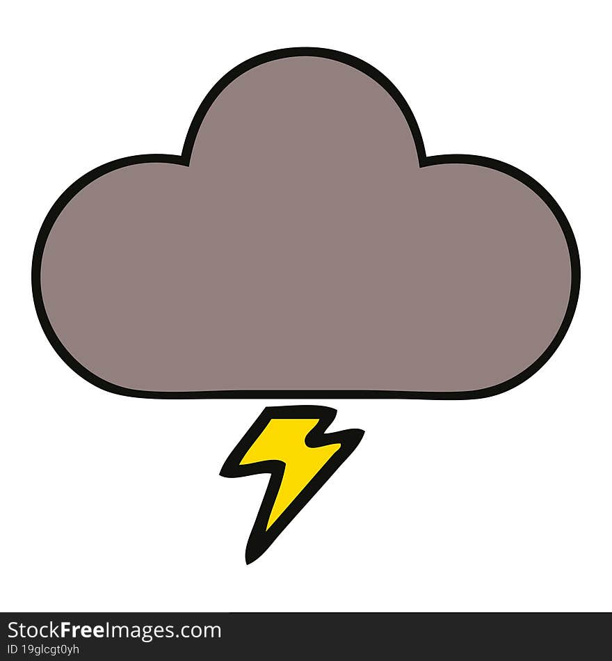 cute cartoon of a storm cloud. cute cartoon of a storm cloud