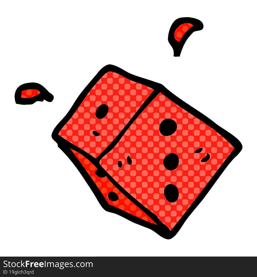 cartoon doodle rolling dice